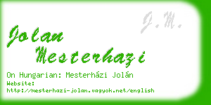 jolan mesterhazi business card