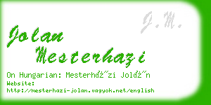 jolan mesterhazi business card